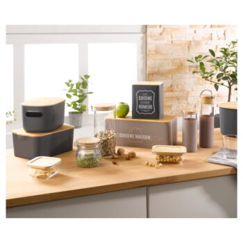 Antracitový plastový úložný box s vekom 38,5x29x22,5 cm – Homéa - Image 2