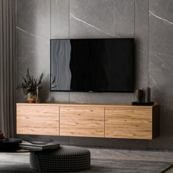 TV stolík v dekore borovice v prírodnej farbe 160x35x32 cm Neon – Kalune Design - Image 6