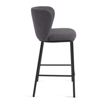 Tmavosivá barová stolička (výška sedadla 65 cm) Ciselia – Kave Home - Image 2