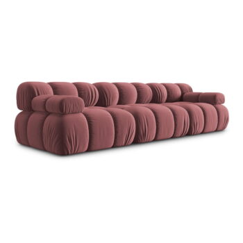 Ružová zamatová pohovka 282 cm Bellis – Micadoni Home – Obrázok 2
