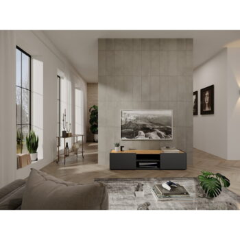 Antracitový TV stolík 164x35 cm Schlangen – Germania – Obrázok 6