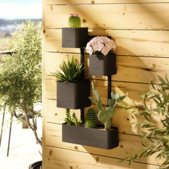 Závesné plastové kvetináče na bylinky v súprave 4 ks Cubiko – Umbra - Image 7