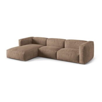 Svetlohnedá modulárna rohová pohovka z textílie bouclé (ľavý roh) Martina – Micadoni Home - Image 3