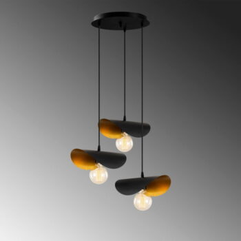 Závesné svietidlo v čiernej a zlatej farbe s kovovým tienidlom ø 45 cm Sivani – Opviq lights – Obrázok 3