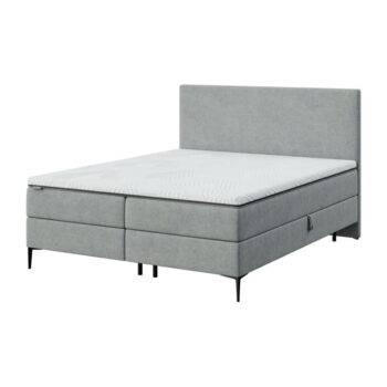 Sivá boxspring posteľ s úložným priestorom 180x200 cm Bufo – MESONICA