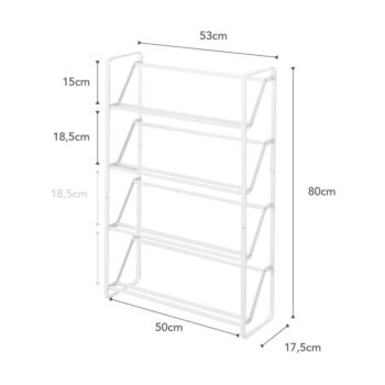 Biely kovový stojan na topánky Frame – YAMAZAKI - Image 3