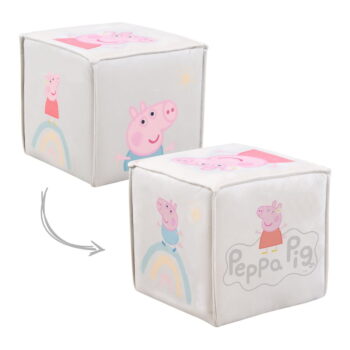 Biely zamatový detský puf Peppa Pig – Roba - Image 2