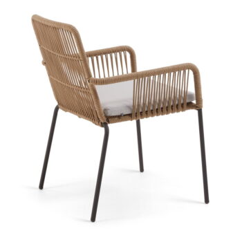 Záhradné kreslo s oceľovou konštrukciou a povrazovým výpletom Kave Home Samt – Obrázok 3