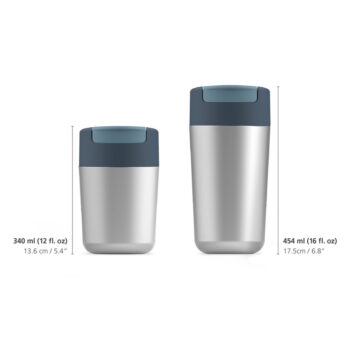Cestovný hrnček v tmavomodro-lesklo striebornej farbe 450 ml Sipp – Joseph Joseph - Image 8