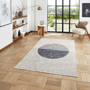 Sivý prateľný koberec s prímesou bavlny 152x230 cm Whisper – Think Rugs - Image 3