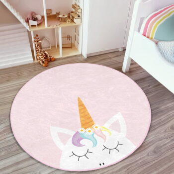Ružový detský koberec ø 120 cm Comfort – Mila Home - Image 3