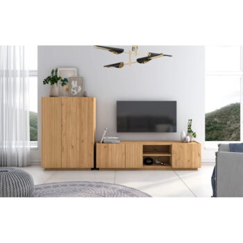 Skrinka v dekore duba v prírodnej farbe 90x126 cm Rayana – Marckeric - Image 5
