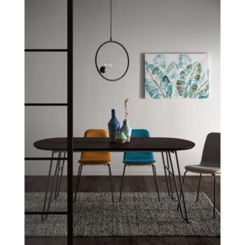 Tmavohnedý rozkladací jedálenský stôl s doskou v dekore jaseňového dreva 100x170 cm Milian – Kave Home – Obrázok 9