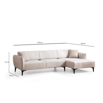 Biela rohová pohovka  Belissimo, pravý roh – Balcab Home - Image 8