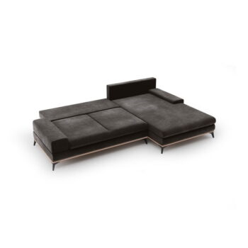 Tmavohnedá rozkladacia rohová pohovka so zamatovým poťahom Windsor & Co Sofas Astre, pravý roh - Image 3