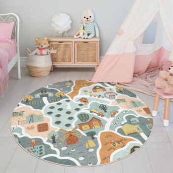 Prateľný detský hrací koberec ø80 cm Farmer's Life – Mila Home - Image 7