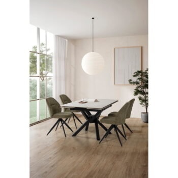 Rozkladací jedálenský stôl s prídavnou doskou s doskou z kameňa 90x150 cm Arlene – Marckeric - Image 2