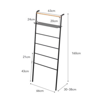 Čierny vešiak s poličkou YAMAZAKI Tower Ladder - Image 4