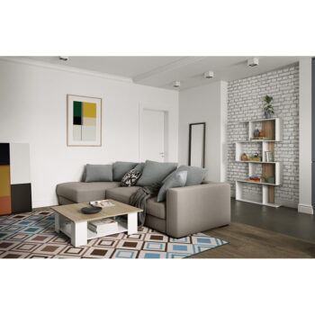 Knižnica v dekore duba v bielo-prírodnej farbe 89x165 cm Sigma – TemaHome - Image 6