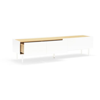 Biely/v prírodnej farbe TV stolík v dekore duba 180x45 cm Arista – Teulat - Image 8
