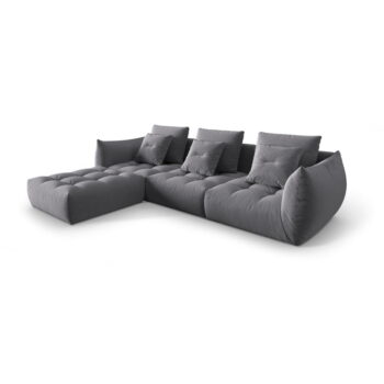 Tmavosivá rohová pohovka z textílie bouclé (variabilný roh) Bloom – Micadoni Home - Image 3