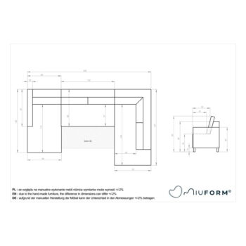 Tmavosivá zamatová rozkladacia pohovka do "U" Miuform Lofty Lilly, ľavý roh - Image 8