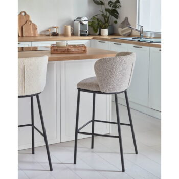Svetlosivá barová stolička (výška sedadla 65 cm) Ciselia – Kave Home - Image 4