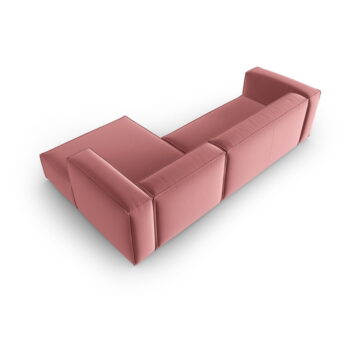Ružová zamatová rohová pohovka Mackay – Cosmopolitan Design - Image 3