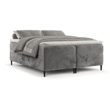 Tmavosivá boxspring posteľ s úložným priestorom 200x200 cm Araya – Maison de Rêve - Image 7