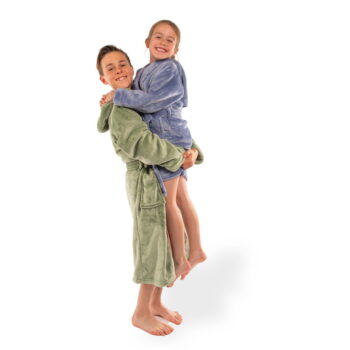 Zelený detský župan z mikroplyšu Delux – Tiseco Home Studio - Image 2