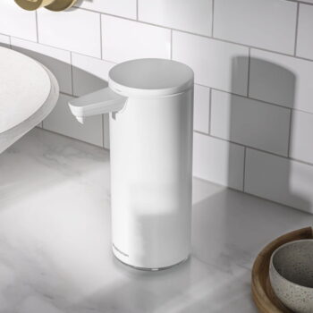 Biely bezdotykový oceľový dávkovač mydla 266 ml – simplehuman - Image 7