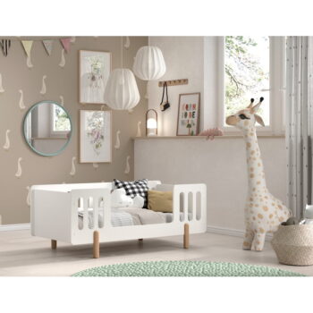 Biela postieľka z borovicového dreva 70x140 cm SMILE – Vipack - Image 2
