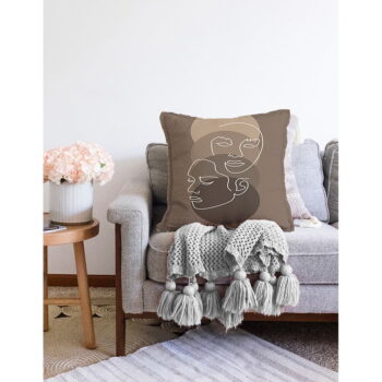 Hnedá obliečka na vankúš s prímesou bavlny Minimalist Cushion Covers Chenille, 55 x 55 cm - Image 3