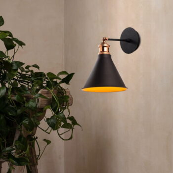 Čierne nástenné svietidlo ø 20 cm Berceste – Opviq lights - Image 2