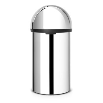Oceľový odpadkový kôš v lesklo striebornej farbe 60 l Push Bin – Brabantia - Image 2