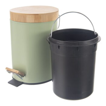 Svetlozelený nášľapný kovový odpadkový kôš 5 l Greenish – Orion - Image 4