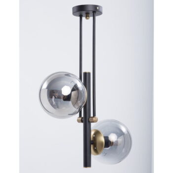Čierne stropné svietidlo so skleneným tienidlom ø 15 cm Libra – Squid Lighting - Image 2