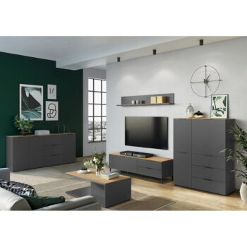 Sivý TV stolík v dekore duba 164x47 cm California - Germania – Obrázok 7