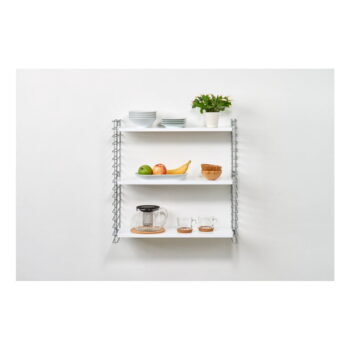 Trojposchodový regál s bielymi policami Metaltex Libro, šírka 70 cm – Obrázok 3