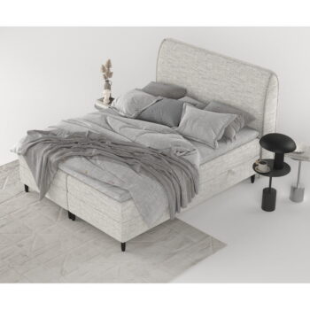 Svetlosivá boxspring posteľ s úložným priestorom 200x200 cm Melba – Maison de Rêve - Image 7