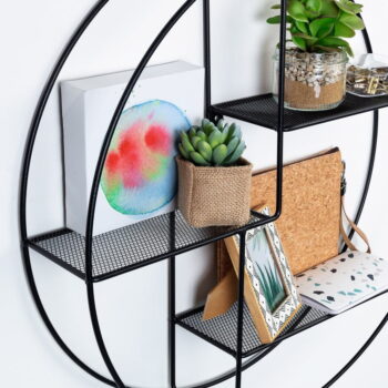 Čierna poschodová kovová polica 55 cm Across – Kave Home - Image 3