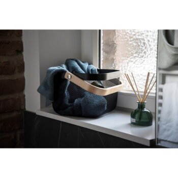 Čierny organizér do kúpeľne s bambusovým držadlom Wenko Bambusa – Obrázok 5