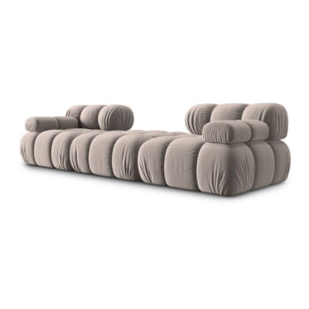 Svetlohnedá zamatová modulárna rohová pohovka (variabilná) Bellis – Micadoni - Image 7