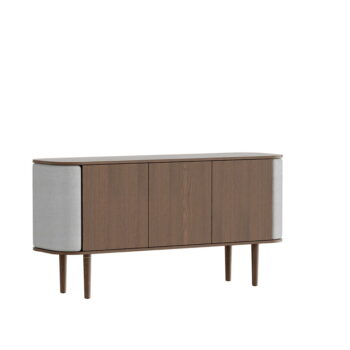 Sivo-hnedá nízka komoda v dekore duba 150x75 cm Treasures – UMAGE