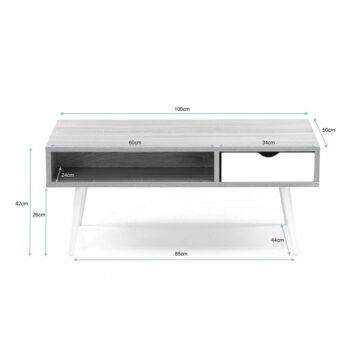 Konferenčný stolík s doskou v dubovom dekore v prírodnej farbe 50x100 cm Mexo – Homede - Image 8