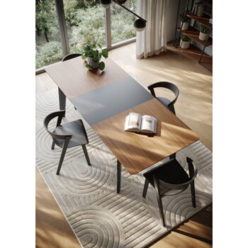 Rozkladací jedálenský stôl s doskou v dekore orechového dreva v prírodnej farbe 100x180 cm Shadow – TemaHome - Image 3