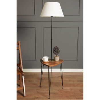 Stojacia lampa v bielo-prírodnej farbe s textilným tienidlom (výška 147 cm) – Opviq lights - Image 2