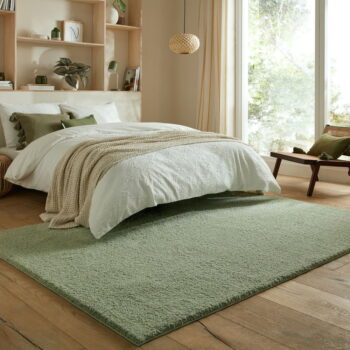 Zelený umývateľný koberec z recyklovaných vlákien 80x150 cm Fluffy – Flair Rugs - Image 4