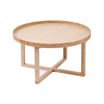 Okrúhly drevený stolík z dubového dreva Wireworks Round, ⌀ 66 cm