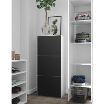 Bielo-čierna skrinka na topánky Bamboo - TemaHome - Image 3